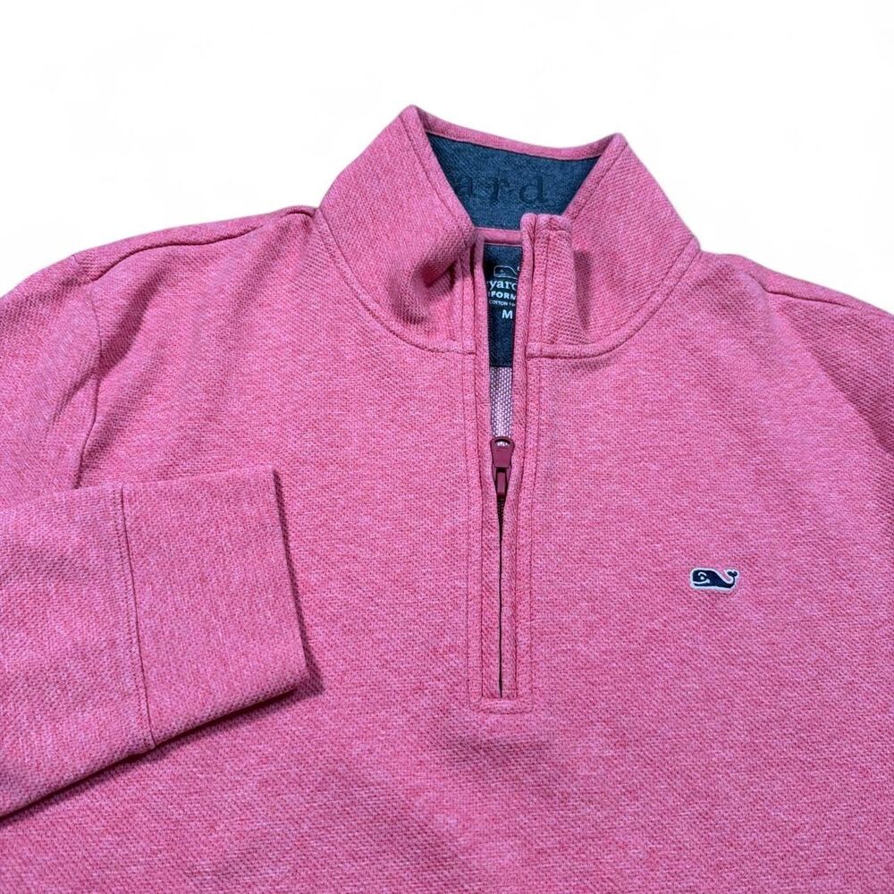 Vineyard Vines Performance Heathered Light Red 1/4 Quarter Zip Pullover Men's M